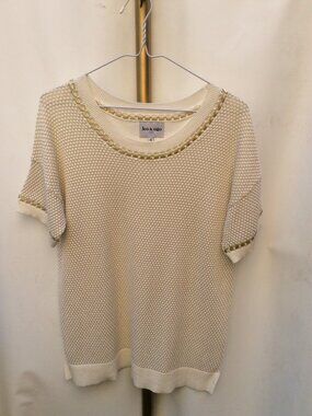 Leo & Ugo Paris Neutral Cotton-Stretch Minimalist Top Size L